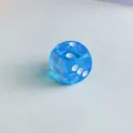 Blue transparent acrylic resin rounded dice accessory for DIY phone case phone pendant - Lake Blue