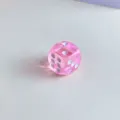 Pink translucent acrylic rounded dice resin charm DIY phone case accessory craft material - Pink