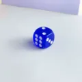 Blue translucent acrylic resin rounded dice for DIY phone case craft and game entertainment - Dark Blue