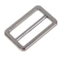 Replacement metal rectangular belt buckle slider for leather bags and adjustable straps. - Single Slide Buckle
