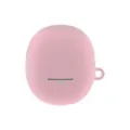 Dettaglio custodia cuffie wireless silicone rosa, cover protettiva morbida con gancio. - Rosa