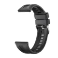 Schwarzes Silikon-Ersatzarmband für Smartwatch mit Metallschließe Schnellverschluss. - Standardgröße / Schwarz