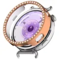 Glitzernde Strass Uhrenschutzhülle kompatibel mit Huawei Smartwatch PC Bumper Cover. - Galvanisiertes Roségold