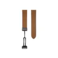 Brown crazy horse leather watch strap with black folding magnetic buckle for smartwatch main view - 22mm Watch Bands / Dark Brown