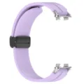 Cinturino di ricambio in silicone per orologio con fibbia deployante nera e connettori. - Viola chiaro