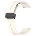 Silicone smartwatch strap detail, 22mm width with magnetic folding clasp and quick release. - 22mm Universal Magnetic Clasp Watch Bands / Starlight
