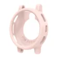 Silicone smartwatch case detail view, soft pink protective cover with precise cutouts. - Nebula Pink