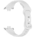 Λεπτομέρεια λευκού λουράκι σιλικόνης smart watch με κυματιστό σχεδιασμό και μεταλλικούς συνδέσμους. - Λευκό