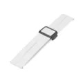 White silicone replacement watch band with magnetic folding buckle for smartwatches. - 22mm Watch Bands / White