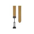 Brown leather composite watch strap detail with black magnetic folding clasp, close-up view. - 22mm Watch Bands / Light Brown