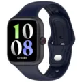Smartwatch mit dunkelblauem Silikonarmband und quadratischem Digitalzifferblatt für Alltag. - Watch GT Armband / Weltraumblau