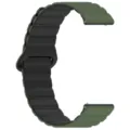 Μαγνητικό λουράκι ρολογιού σιλικόνης για smartwatch, με ασφαλείς μεταλλικούς συνδέσμους. - Λουράκια (22 mm) / [Σχέδιο κυμάτων] Στρατιωτικό πράσινο μαύρο