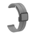 Grey silicone watch strap detail featuring magnetic folding clasp and 22mm quick release pins. - 22mm Watch Bands / Light Gray