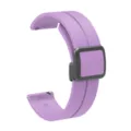 Purple silicone watch strap 22mm replacement band with magnetic folding buckle detail - 22mm Watch Bands / Purple