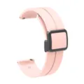 Pink silicone replacement watch strap 22mm featuring secure magnetic folding buckle accessory. - 22mm Watch Bands / White