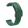 Green silicone watch strap 22mm with magnetic folding clasp replacement watch band - 22mm Watch Bands / Army Green