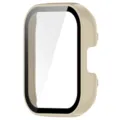 Close-up detail view of the beige smartwatch protective case with integrated screen protector. - Ivory