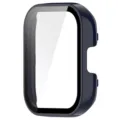 Smartwatch protective case detail view, integrated hard cover and screen protector in dark blue. - Ink Blue