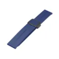 Λουράκι smartwatch σιλικόνης με μαγνητικό πτυσσόμενο κούμπωμα, μπλε ανταλλακτικό λουράκι - Γενικά λουράκια ρολογιού με μαγνητικό κούμπωμα 22mm / Μαγνητικά κουμπώματα με τετράγωνη αγκράφα - μπλε του μεσονυχτίου