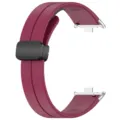 Cinturino di ricambio in silicone per smartwatch con fibbia pieghevole magnetica e connettori. - Borgogna