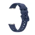 Replacement silicone watch band with breathable perforated design for smart fitness trackers. - Midnight Blue