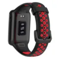Correa de repuesto de silicona para reloj inteligente deportiva bicolor transpirable accesorios - Negro Rojo