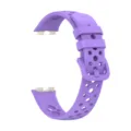 Purple breathable silicone replacement watch strap with multi-hole sporty design for smart bands. - Lilac Stone