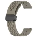 Siliconen magneetband voor smartwatch, ademend geperforeerd ontwerp met vouwsluiting. - Spacegrijs
