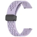 Lichtpaarse ademende siliconen horlogeband met handige magnetische opvouwbare gesp accessoire. - Dieppaars
