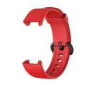 Replacement silicone watch strap in vibrant red with secure buckle for smart watch. - Red