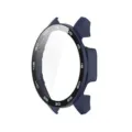 Custodia protettiva smartwatch con vetro temperato per orologio 46mm, cover blu resistente. - Stile Scala / Blu inchiostro