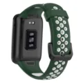 Correa de repuesto de silicona para Xiaomi Band 7 Pro, diseño verde y blanco bicolor transpirable. - Verde Oscuro y Blanco