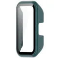Gedetailleerde close-up van de donkergroene beschermhoes met geïntegreerd glas. - Beschermhoesjes voor Huawei Band 10/9/8 / Dennenbomen Groen