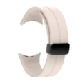 Silicone magnetic folding clasp watch band replacement compatible with smartwatches 22mm size - Google Watch 4 Folding Buckle Straps / Starlight