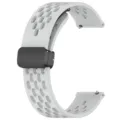 Siliconen vervangend horlogebandje met ademende gaten en magnetische vouwsluiting voor smartwatch - Lichtgrijs