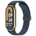 Cinturino per orologio in silicone compatibile con smartband, dotato di chiusura magnetica. - Connettore nero + cinturino / Blu Notte
