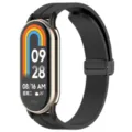Correa de repuesto de silicona compatible con pulsera de actividad caja metálica negro - Conector negro + correa / Negro