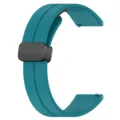 Teal silicone magnetic folding clasp watch strap replacement 22mm quick release band - 22mm Universal Magnetic Clasp Watch Bands / Field Green