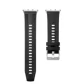 Replacement silicone nylon watch strap compatible with Honor Watch 5 black band accessory. - Silver Connector + Watch Band / Black
