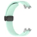 Cinturino di ricambio in silicone con fibbia pieghevole magnetica per smartband, verde - Connettore Argentato + Cinturino (12MM) / Blu Nuvola d'Acqua