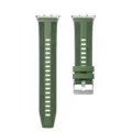 Green Silicone Woven Watch Strap Replacement Band for Smartwatch Compatible Accessories - Silver Connector + Watch Band / Spruce Green