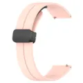 Pink silicone smartwatch replacement band with magnetic folding clasp, 22mm width strap for watch - 22mm Universal Magnetic Clasp Watch Bands / Nebula Pink