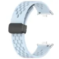 Cinturino per smartwatch in silicone traspirante con pratica chiusura magnetica. - Azzurro