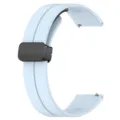 Light blue silicone watch band replacement with black magnetic folding buckle 22mm strap - 22mm Universal Magnetic Clasp Watch Bands / Water Cloud Blue