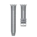 Replacement woven silicone watch strap in grey, compatible with smartwatch models securely. - Gray