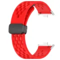Cinturino di ricambio in silicone traspirante con chiusura magnetica pieghevole per smartwatch - Vivo GT connettore argento + cinturino / Rosso