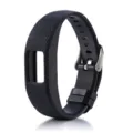 Correa de repuesto de silicona negra con diseno texturizado para el rastreador fitness. - L / Negro