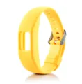 Correa de silicona amarilla brillante texturizada con hebilla metálica para pulsera inteligente. - Amarillo