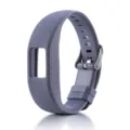 Correa de repuesto de silicona para fitness tracker, diseno texturizado con hebilla de metal - Gris