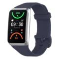 Vue détaillée du bracelet de rechange en silicone pour fitness, coloris bleu foncé élégant. - Bleu Espace